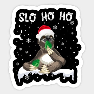 Slo Ho Ho Christmas Sloth With Santa Hat Sticker